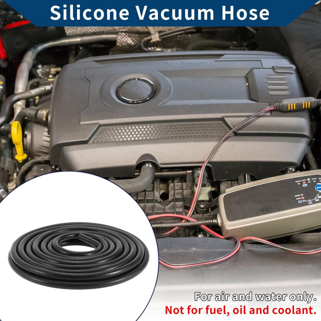 Silikon-Vakuumschlauch für Automobil-Vakuumsysteme Hochtemperatur 33 Fuß 1/2" 12mm ID 3mm Dicke 1 Stück Schwarz 130PSI Maximaldruck