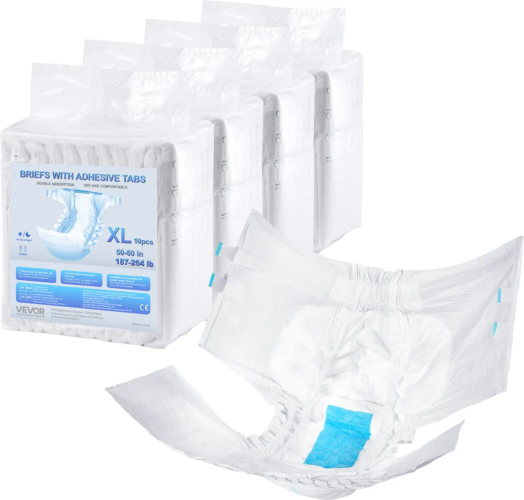 VEVOR Slips Incontinence Adulte XL 40 Pièces avec Barrières Anti-Fuites