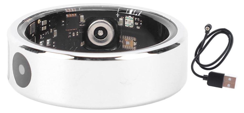 Smart Ring mit Farbbildschirm unterstützt mehrere Sportmodi, Gestensteuerung, Umblättern, Fitness-Tracker aus Edelstahl Nr. 12 (Innendurchmesser ...