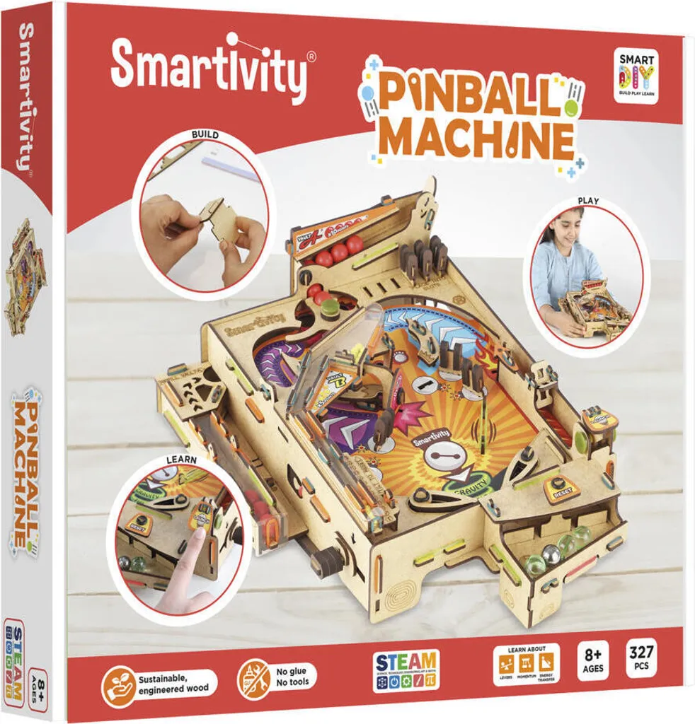 Smartivity Kit Pinball Machine STY 303 Jeu de Flipper en Bois à Monter
