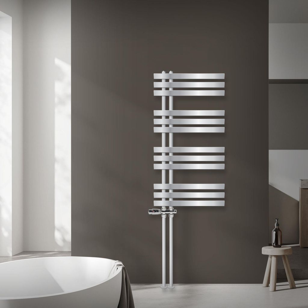 LuxeBath Designový kúpeľňový radiátor, 500x1000 mm, chróm, Obrázok produktu 