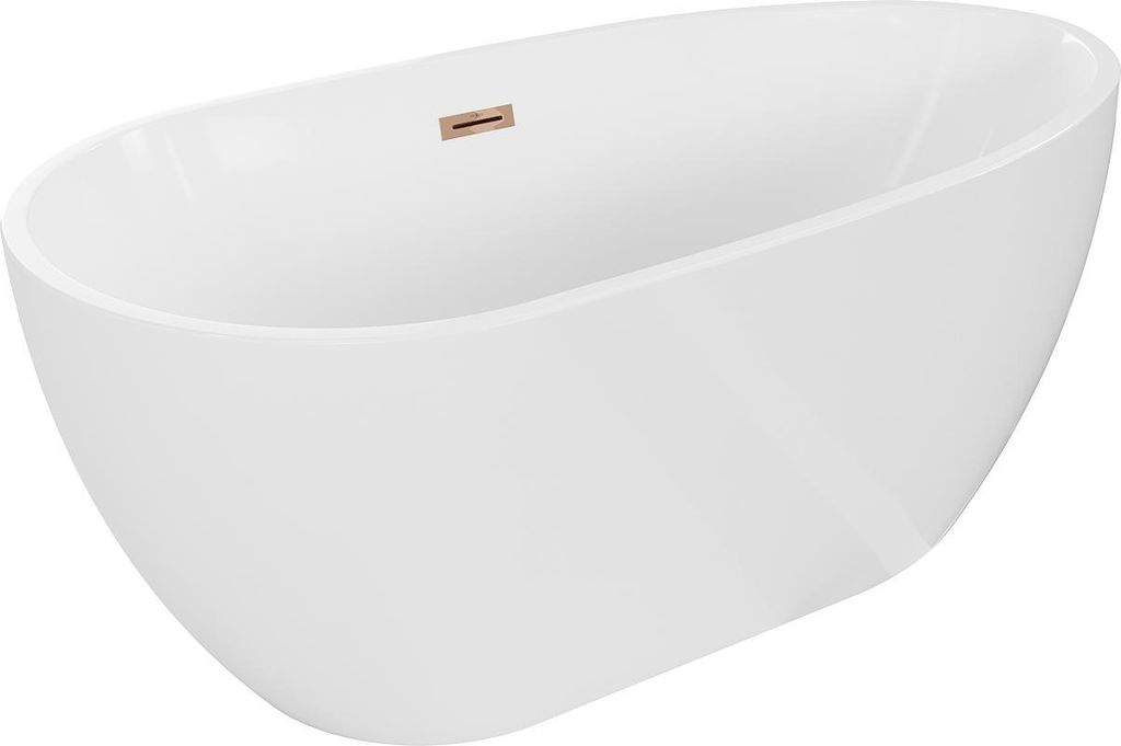 Mexen Eos freistehende Badewanne 170 x 75 cm, weiß, Ablauf roségold - 52471707500-60