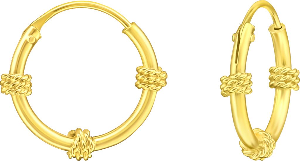 Vergoldete Creolen Ohrringe 925 Sterling Silber mit Knoten Produktbild 