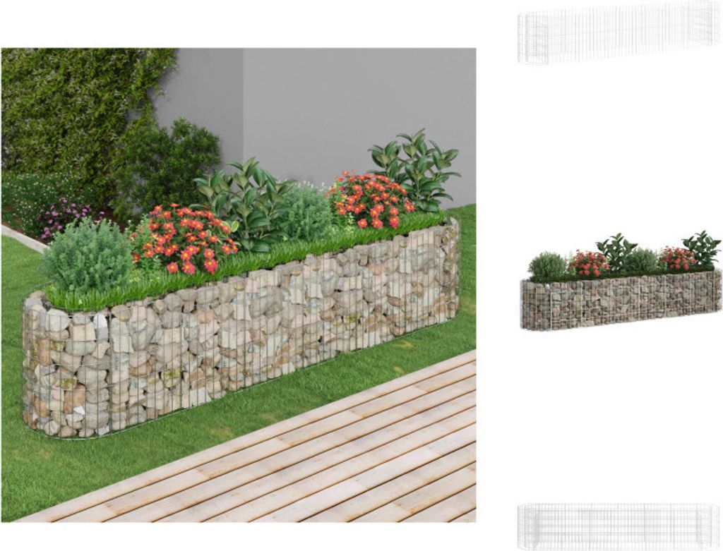vidaXL Gabionen-Hochbeet Verzinktes Eisen 260x50x50 cm -  Produktbild 