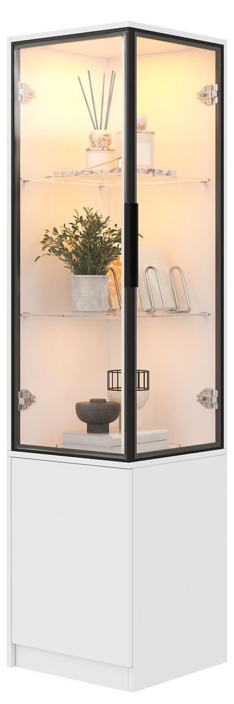 Vystavní vitrína, rozměry 40 x 40 x 160 cm, rohový design s Obrázek produktu 