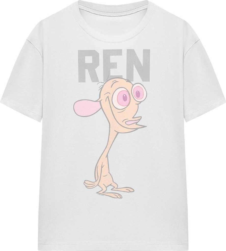 Ren & Stimpy - T-Shirt für Herren/Damen Uni TV15902 (M) (Weiß)