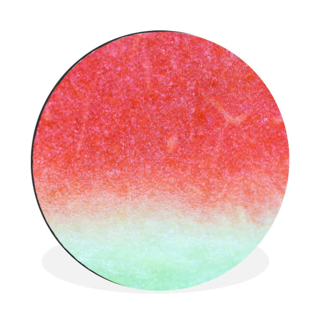 MuchoWow Aluminium Wandkreis Obst - Wassermelone - Süß Ø 60 cm Wanddeko Modern Wohnzimmer - Wand Kreis - Wandbild - Schlafzimmer - Aluminium B...