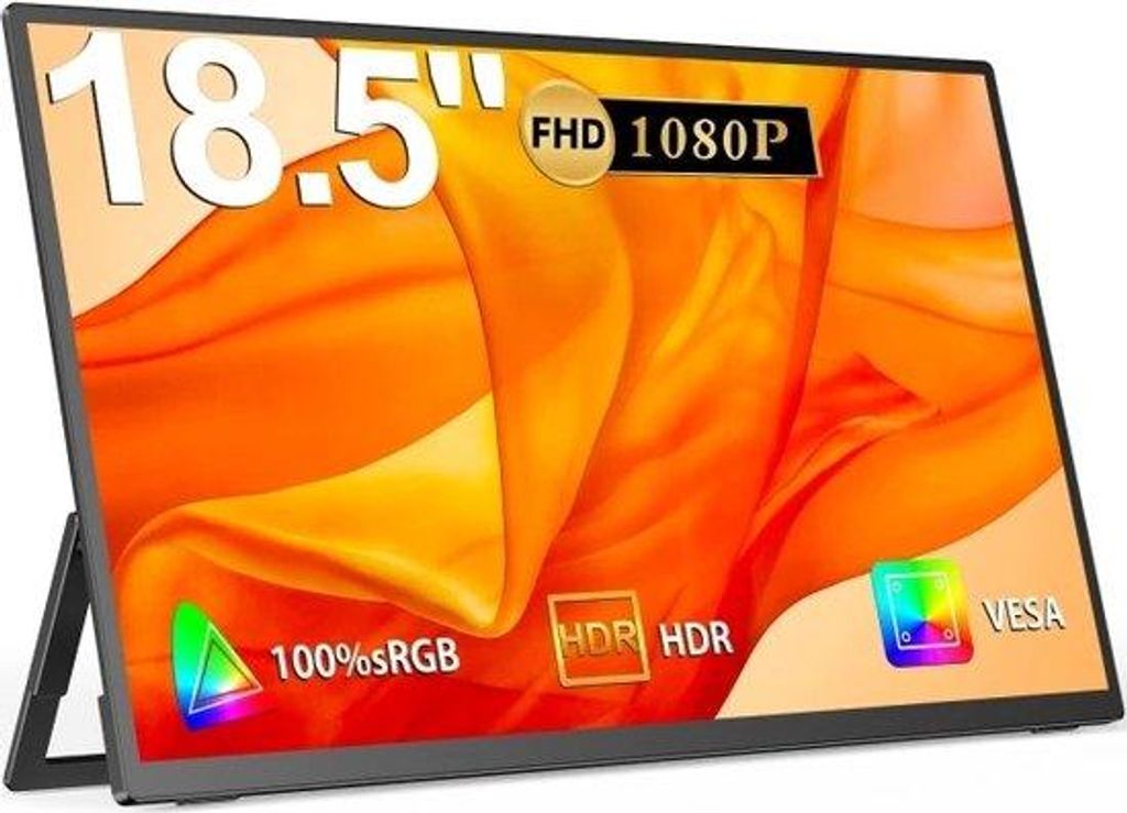 Portable Gaming Monitor 18,5 Zoll - 1920 x 1080p - Ideal für Gaming