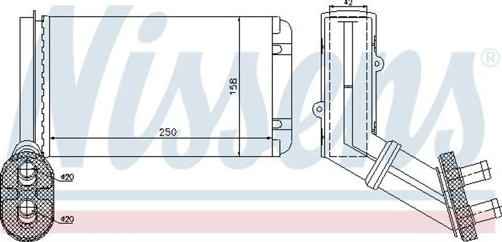 NISSENS 73972 Radiateur de Chauffage OE 1072815 pour Galaxy Sharan