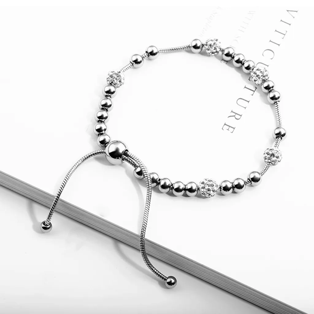 Bracciale INF Perle Acciaio Argento Regolabile | Praticità e Stile - 2