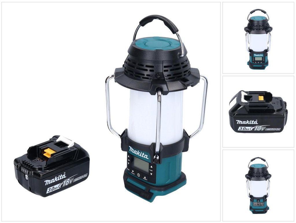 Makita DMR 055 F1 accu-radio 18 V FM met lantaarn 360° Productafbeelding 