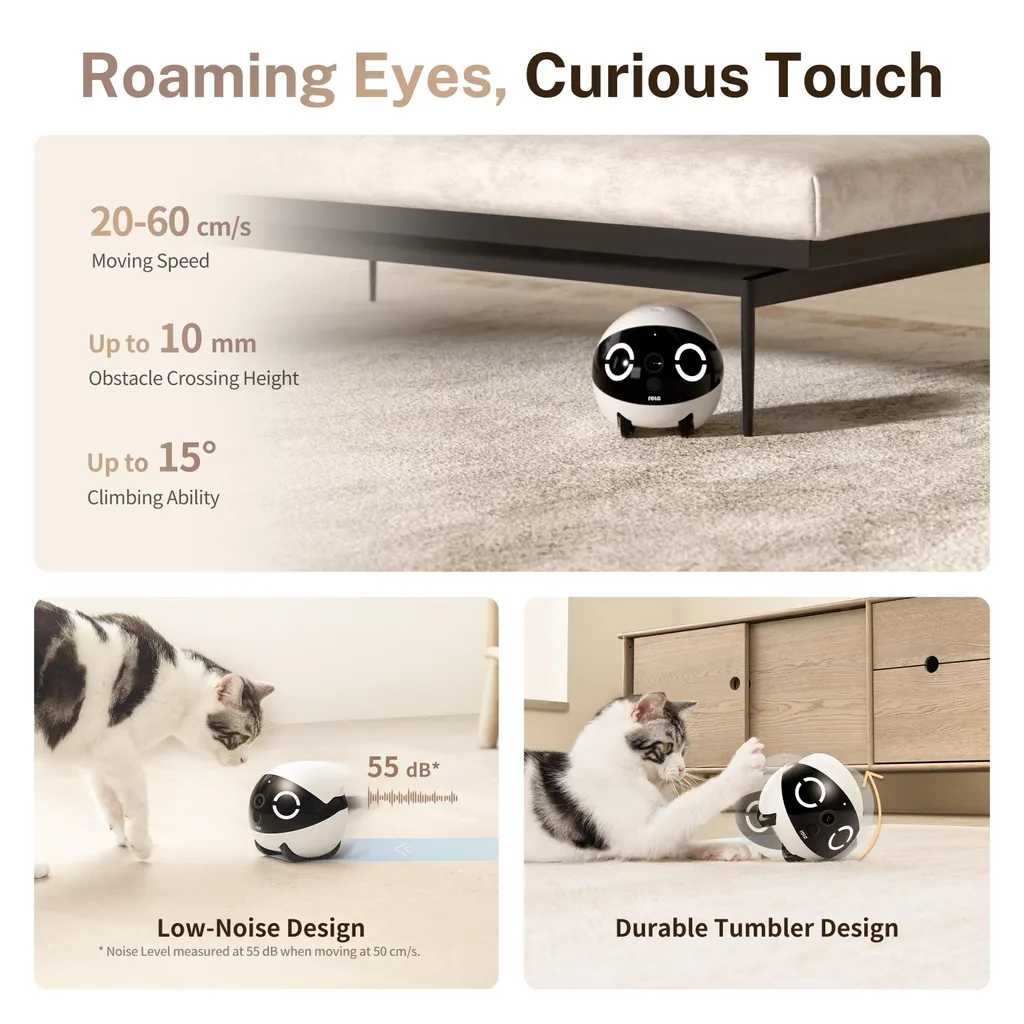 ROLA Mini Caméra Interactive pour Chat avec Jouet Canne à Pêche et Pile - 10