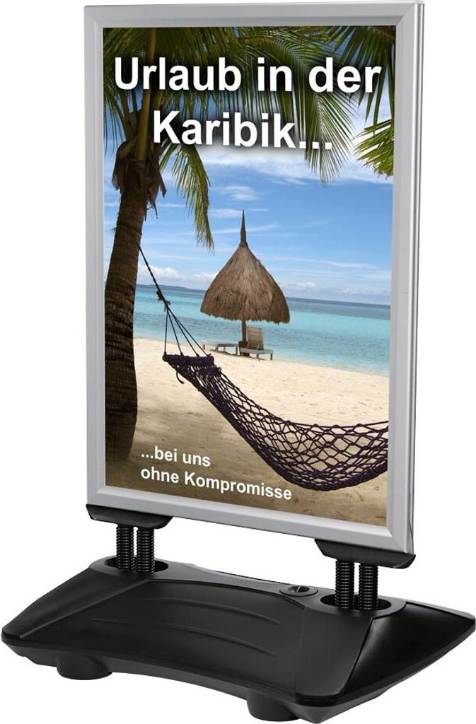 update displays Kundenstopper WindPro silber DIN A0 2 Fächer