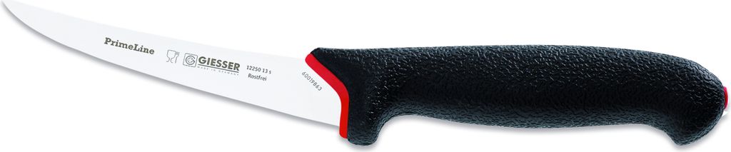 Giesser Messer Ausbeinmesser Fleischmesser PrimeLine Klinge gebogen - 13 cm, Flexibel, Schwarz