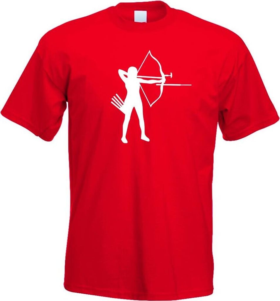 Kiwistar - T-Shirt - rot - Bogenschießen Bogensport Motiv Bedruckt Funshirt Design Print - mit Motiv Bedruckt - Funshirt Design - Sport - Freizeit...