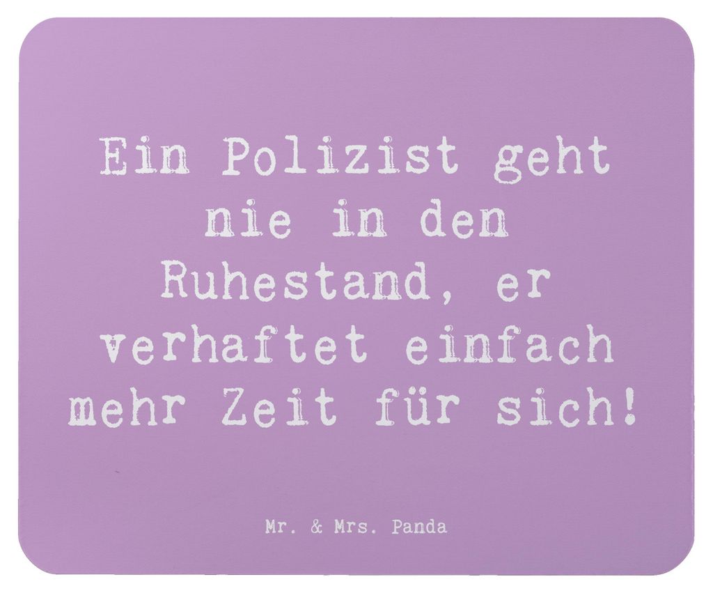 Mr. & Mrs. Panda Mousepad Spruch Polizist Ruhestand - Lavendeltraum - Geschenk, Mauspad, Respekt, laptop, Berufsprodukte, mausteppich, Pensionierun...