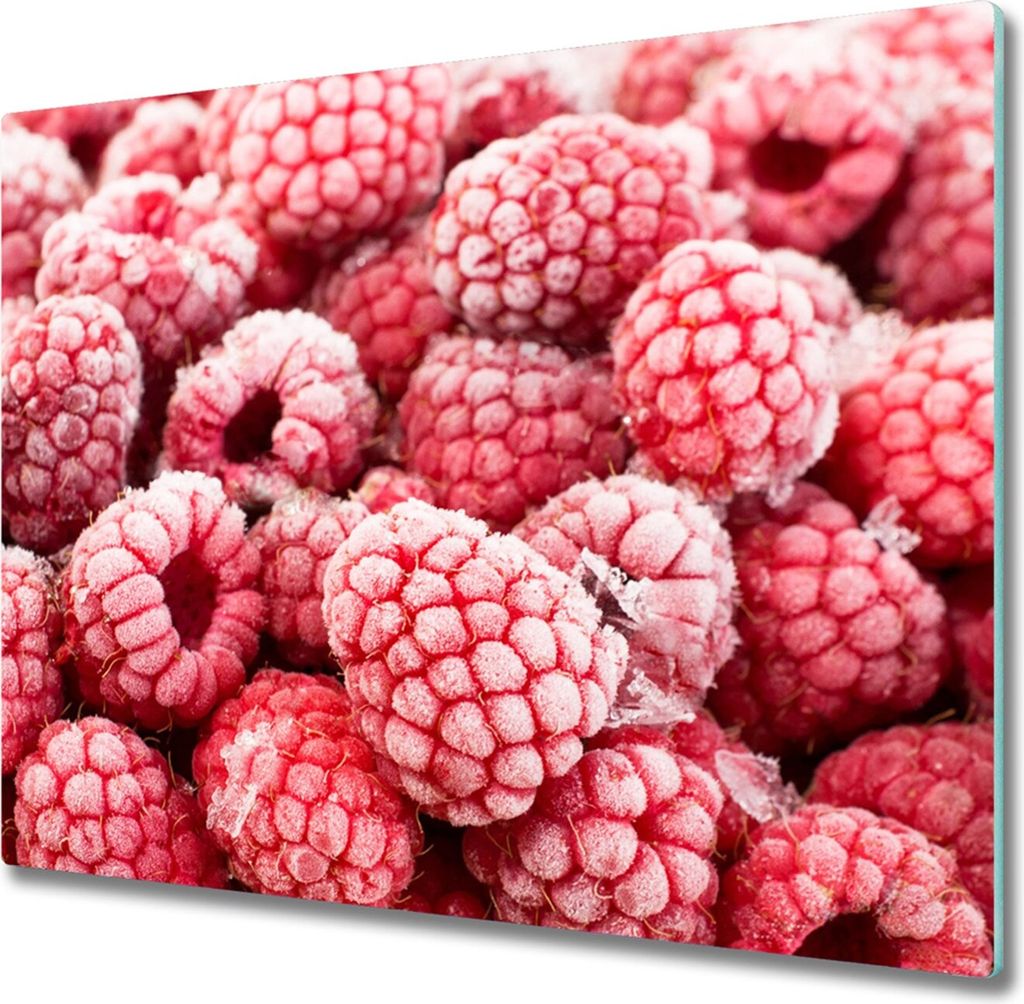 Glas Herdabdeckplatte 60x52 cm Spritzschutz Glasabdeckplatte Schneidebrett Gefrorene Himbeeren