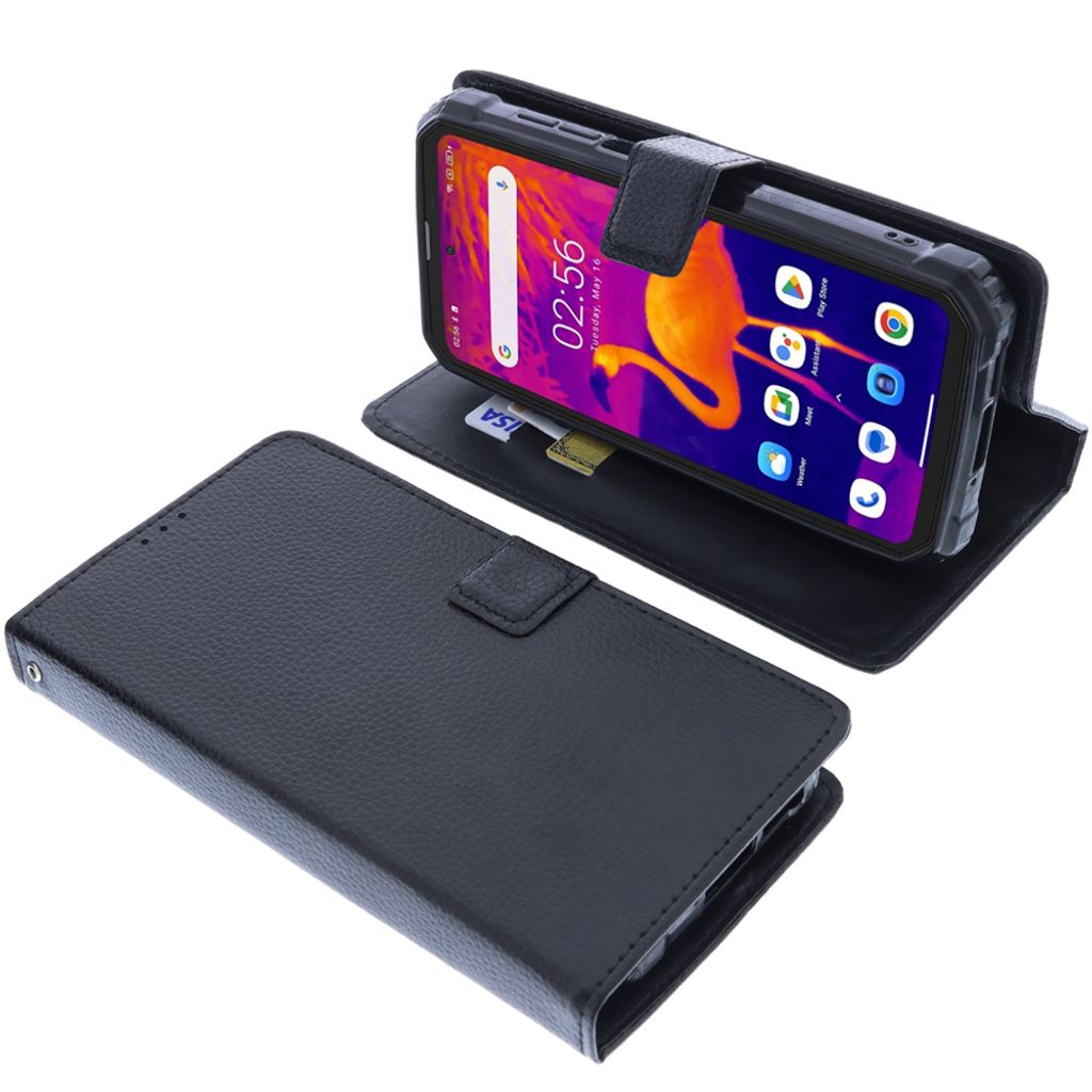 foto-kontor Tasche kompatibel mit Blackview BV8900 Schutzhülle schwarz Book Style Case Handy Schutz Hülle Buch Wallet Handyhülle Cover Klapphül...
