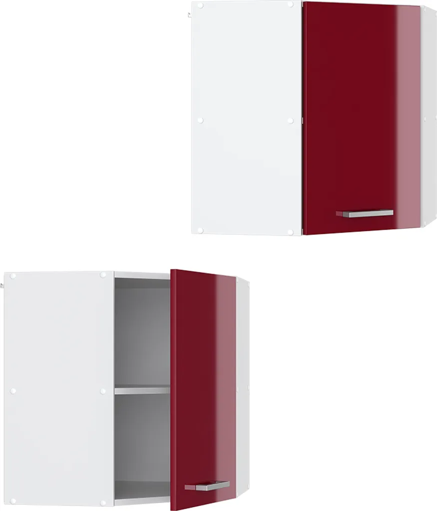Vicco Mobile Pensile Cucina R-Line In Vetro, Rosso Lucido, 60x60x31 Cm, Da Incasso - 2