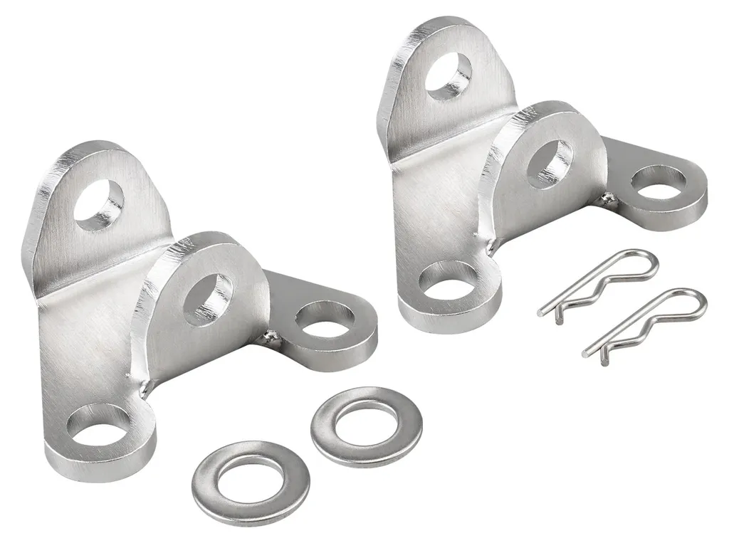Repose-pieds moto surbaissés en inox argent - Kit de réglage ergonomique
