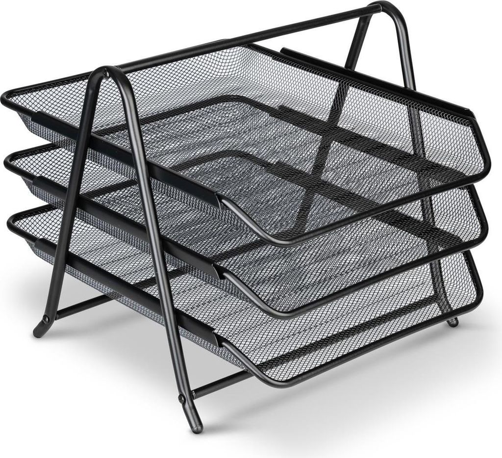 Dokumentenablage Metall Desk Organizer - Stabile Schreibtisch Ablage mit 3 Ablagefächer für Briefablage - Schnelle Ordnung mit 3 Schubladen A4 (S...
