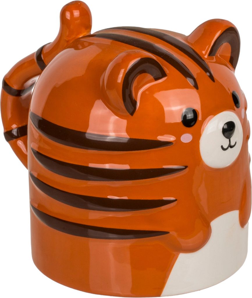 Tiger kopfüber Kaffeebecher Tigertasse aus Keramik Produktbild 