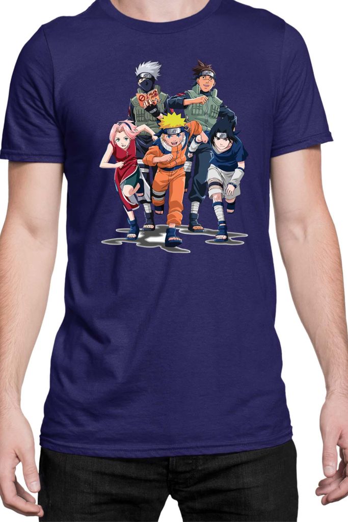 Herren T-Shirt Naruto Team 7 04, Man 3XL / Dunkelblau