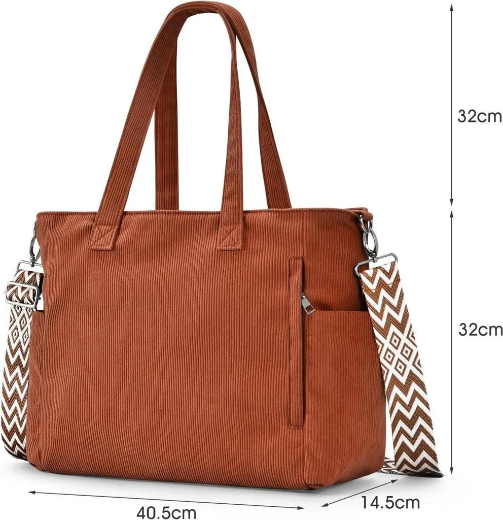 Grand sac à main Shopper pour femme en velours avec bandoulière réglable - 5