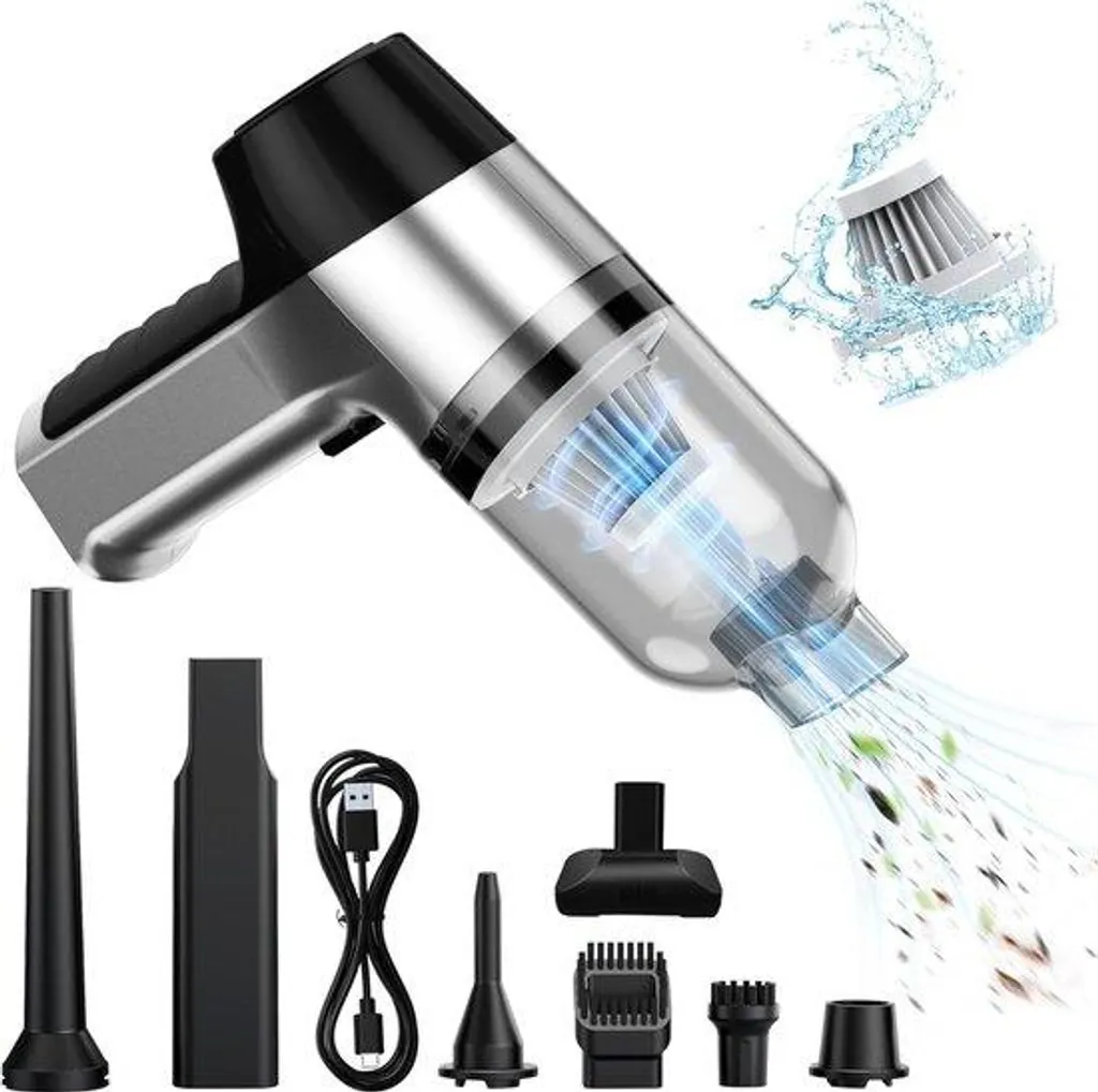 Aspirateur voiture puissant pour poils d'animaux - Kit complet 3-en-1 USB