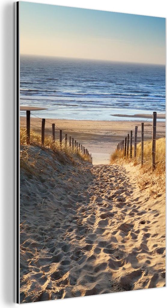 MuchoWow Wanddekoration Metall Metallbild Wandkunst 20x30 cm Strand - Meer - Niederlande - Dünen - Sonne MuchoWow Aluminium Gemälde - Alu Dibond ...