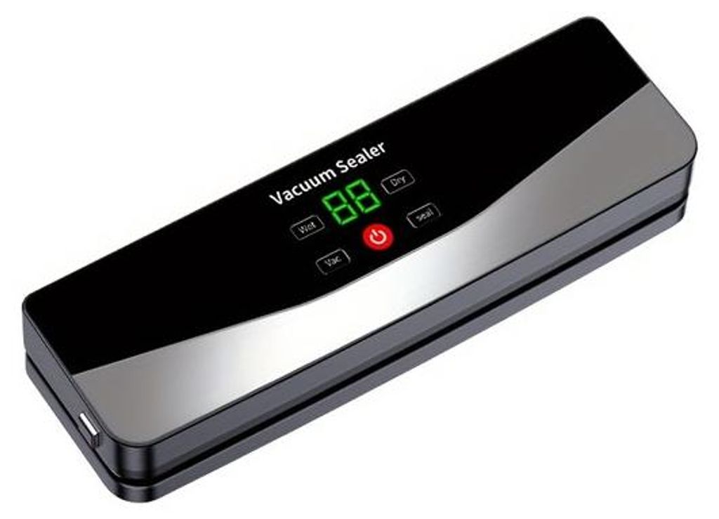 Elektrische draagbare voedselverpakkings- en sealmachine, volautomatisch, geschikt voor huishoudelijk gebruik, compact, kleine maat.