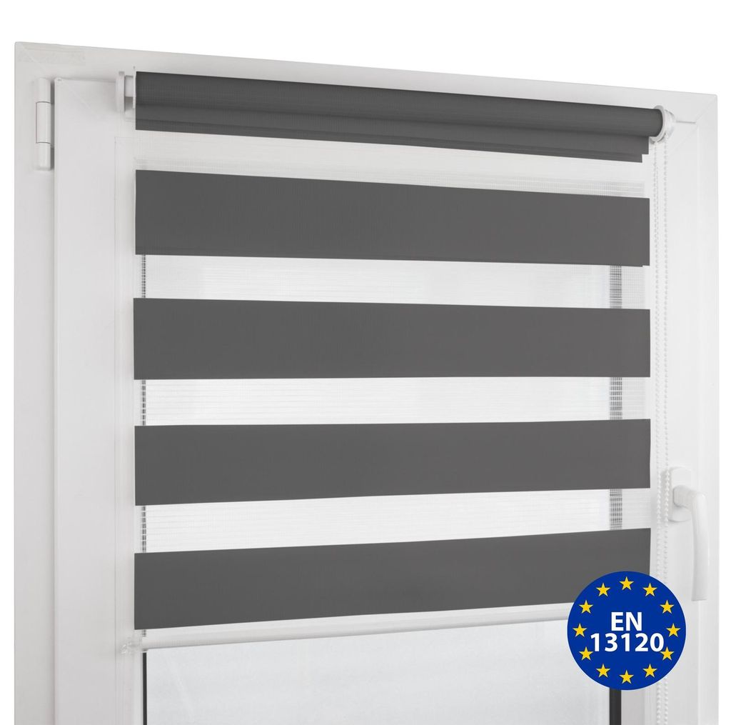 Deco4Me Doppelrollo Klemmfix ohne Bohren – Sicht- und Produktbild 