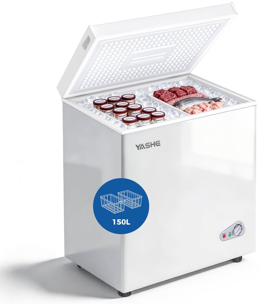 YASHE Gefriertruhe BD/BC-150Q, 150 L, 2 Körbe, unter 45 dB
