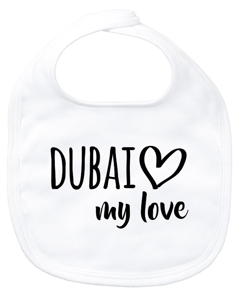 Huuraa Baby Lätzchen Dubai my love White Klettverschluss Baumwolle Latz Geschenkidee