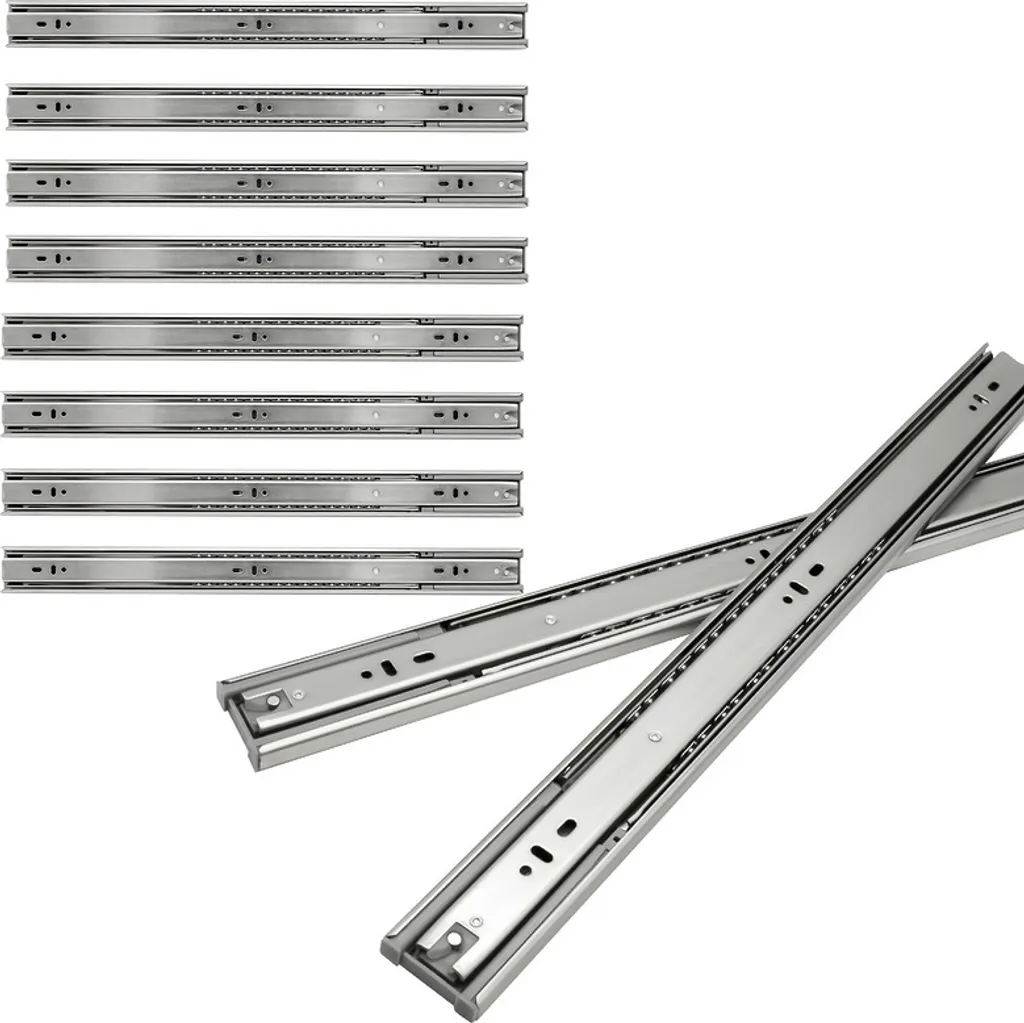 5 Coppie Guide per Cassetti 550mm Estrazione Totale Chiusura Automatica