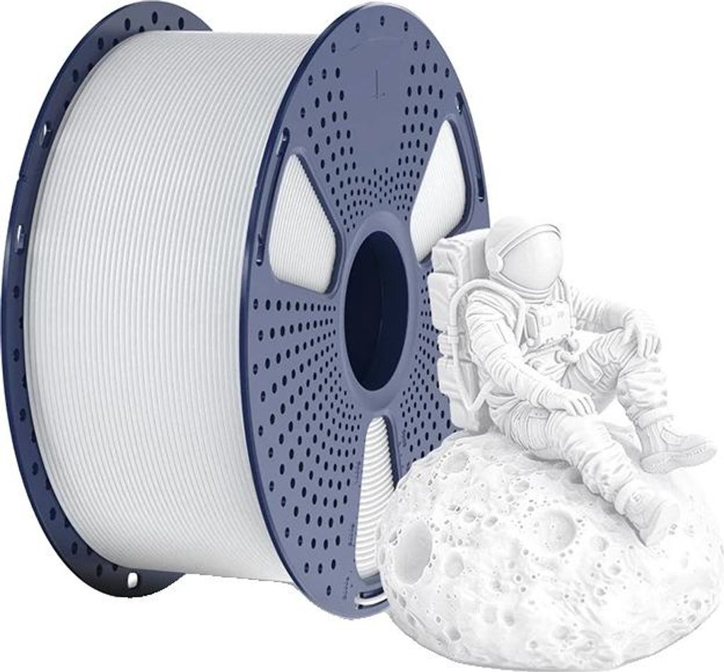 3D-Filament, Durchmesser 1,75 mm, ±0,02 mm Maßgenauigkeit, 3 kg Spule, PLA Weiß