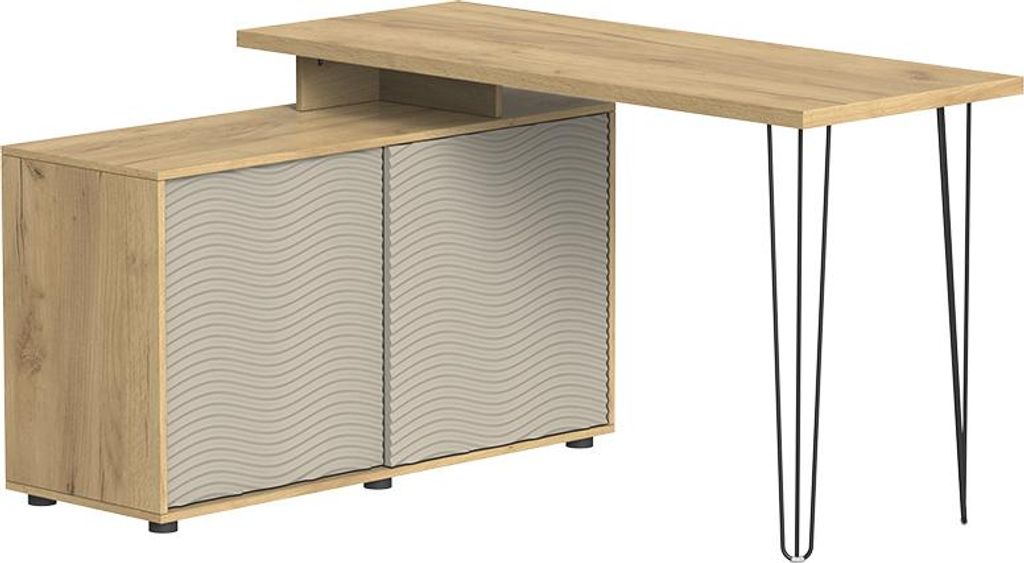 Schreibtisch Vicco Notivo Cashmere 135 x 55 cm mit Aktenschrank, Model 58708