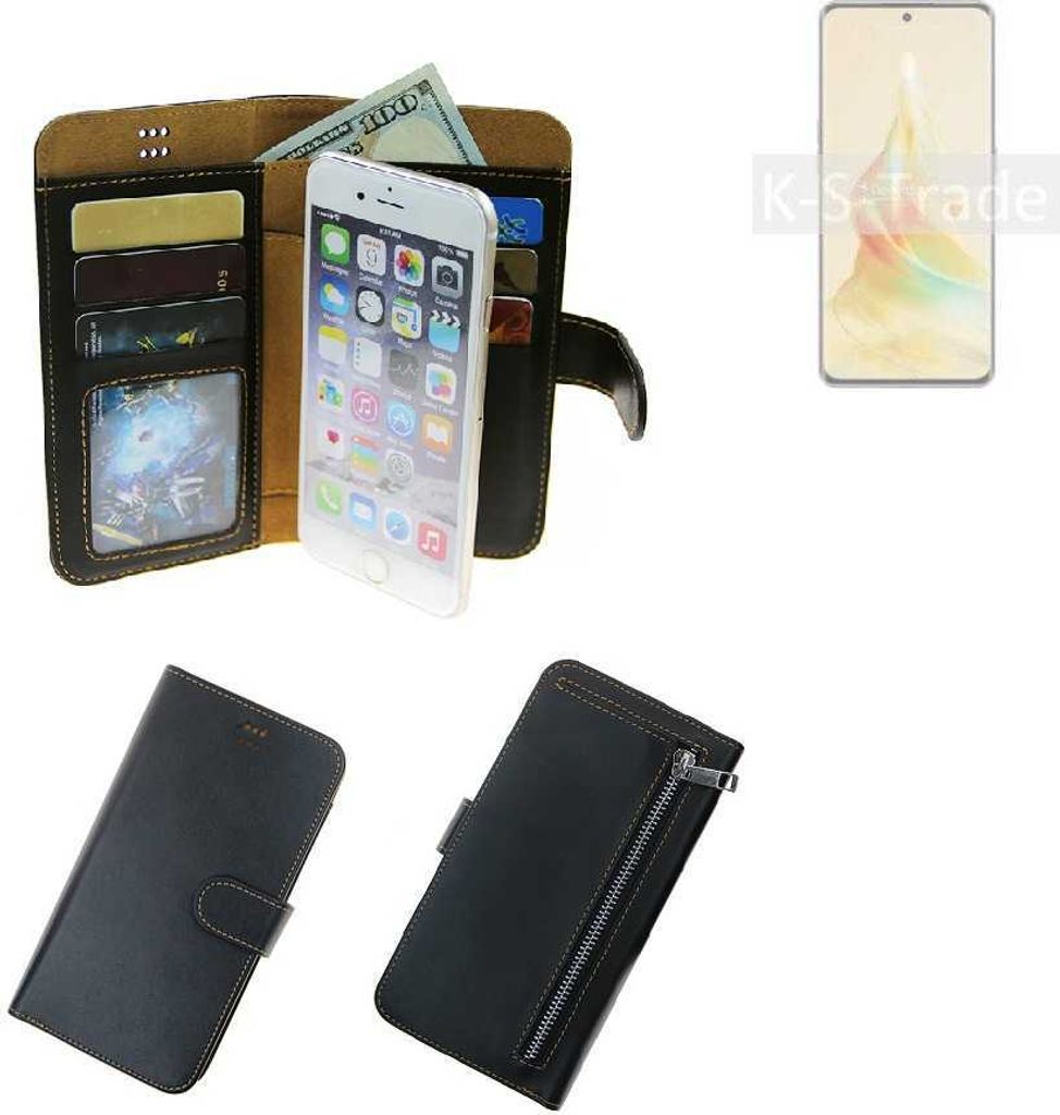 K-S-Trade Schutz Hülle kompatibel mit Oppo Reno8 T 5G Klapphülle Case Phone cover Slim Handytasche Handy Hülle schwarz aus Kunstleder (1 Stk)