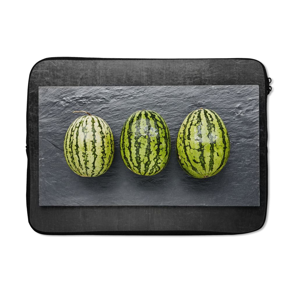MuchoWow Laptop Hülle 14 ZollWassermelonen - Stein - Schwarz Laptoptasche - Laptoptasche - Stoßsicher - Schutzhaube