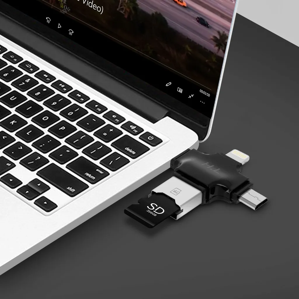 Solution Transfert Carte Micro-SD pour Smartphone et PC USB-C Noir - 5