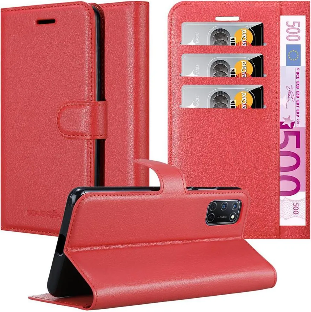 Custodia Oppo A92 Cadorabo Rosso: Protezione Magnetica Stile Libro