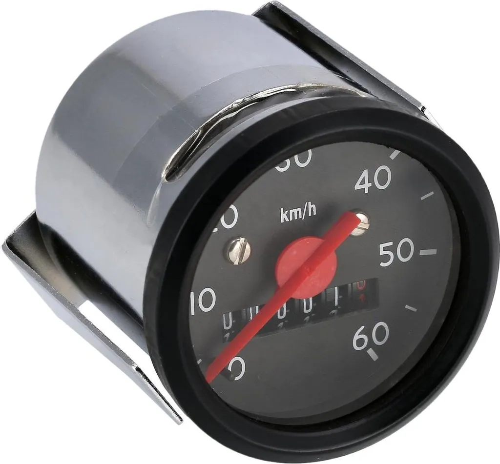 Compteur de vitesse mécanique vintage noir 60km/h Simson SR4