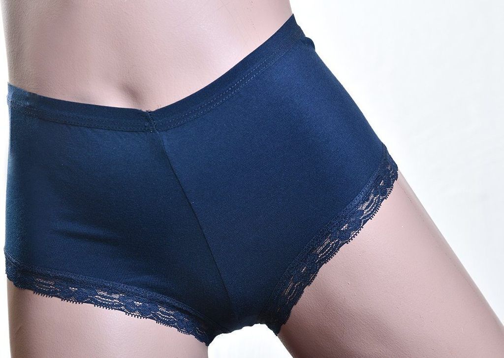 TOKER COLLECTION Panty Damen Hipster / Panty mit weicher Spitze 3 StückPackung, Farbe Marine, Größe XL