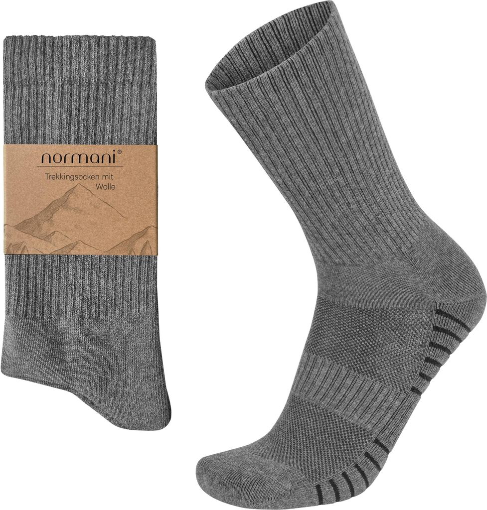 normani 4 Trekkingwollsocken mit Polstersohle und Komfortbund