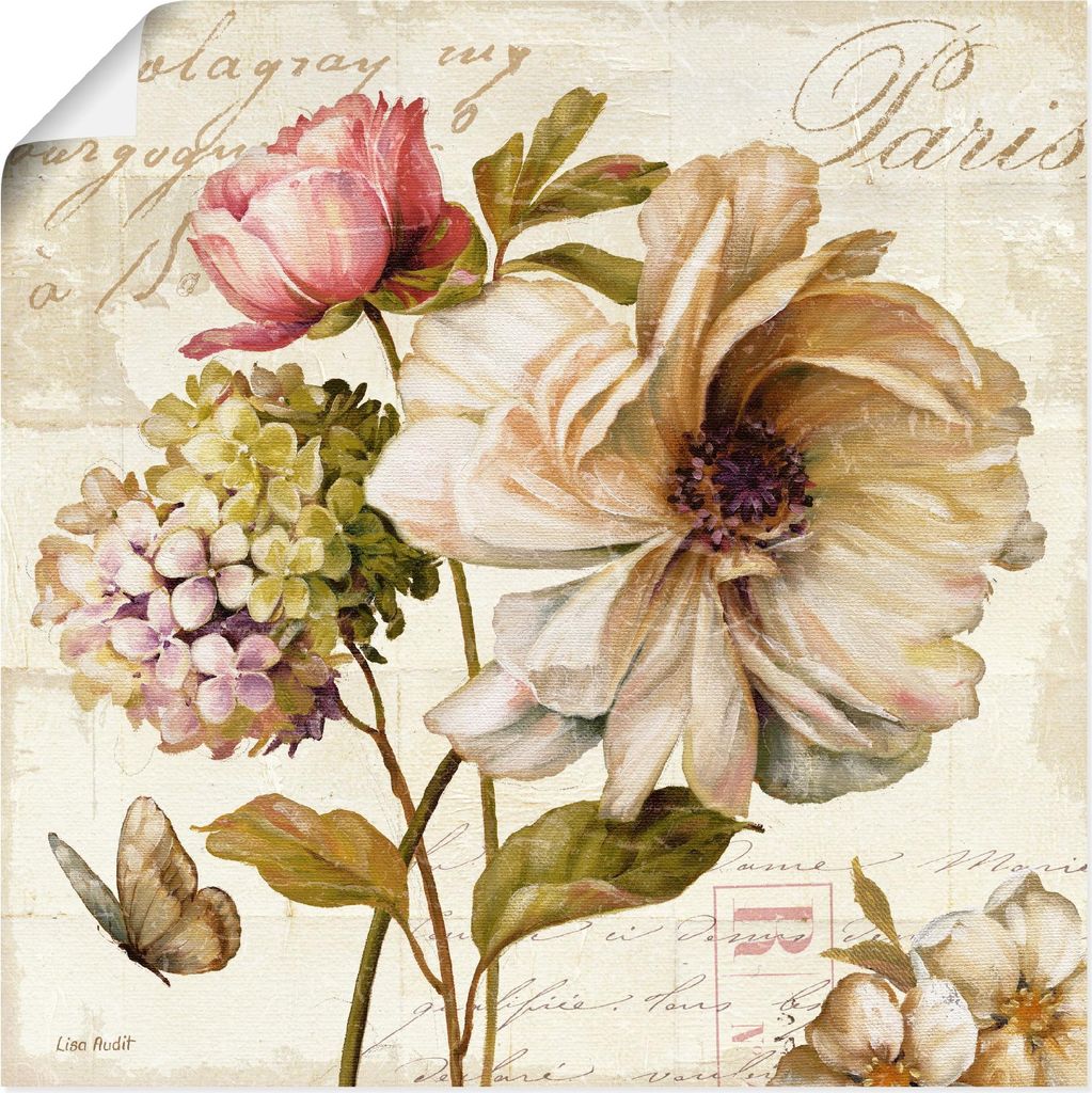 ARTland Poster Blumen II Größe: 30x30 cm
