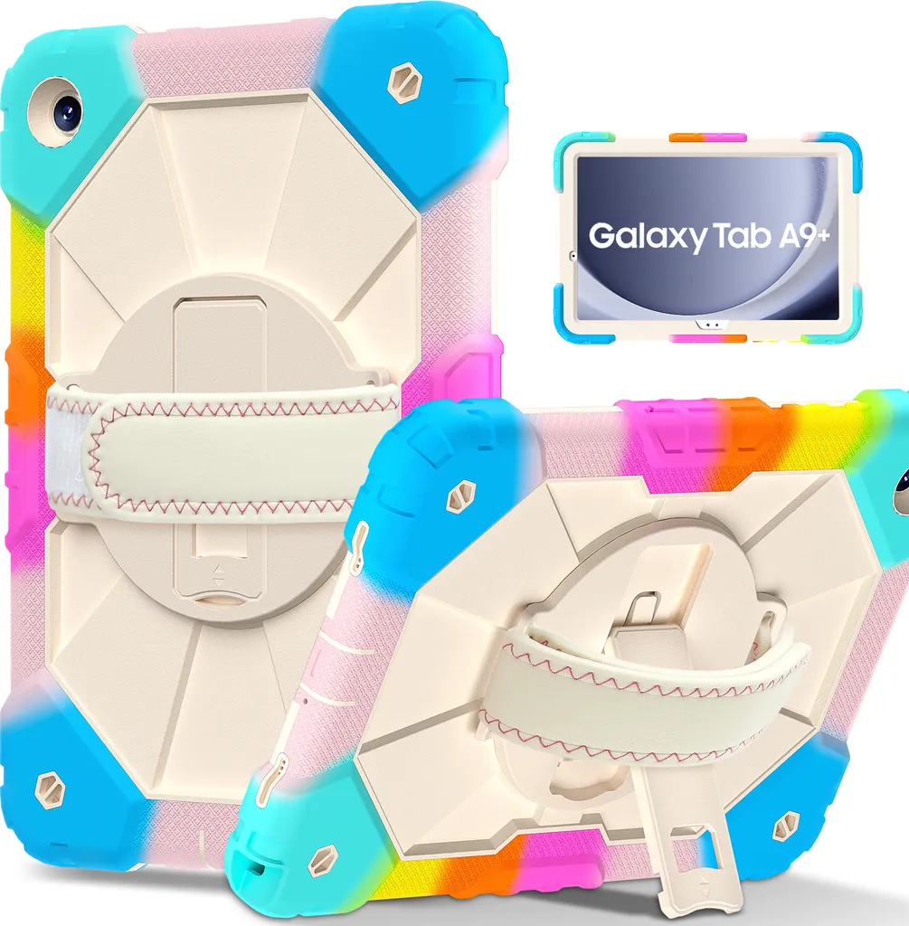 Étui Samsung Galaxy Tab A9 Plus 11'' 2023 avec Support Pivotant 360 Rose