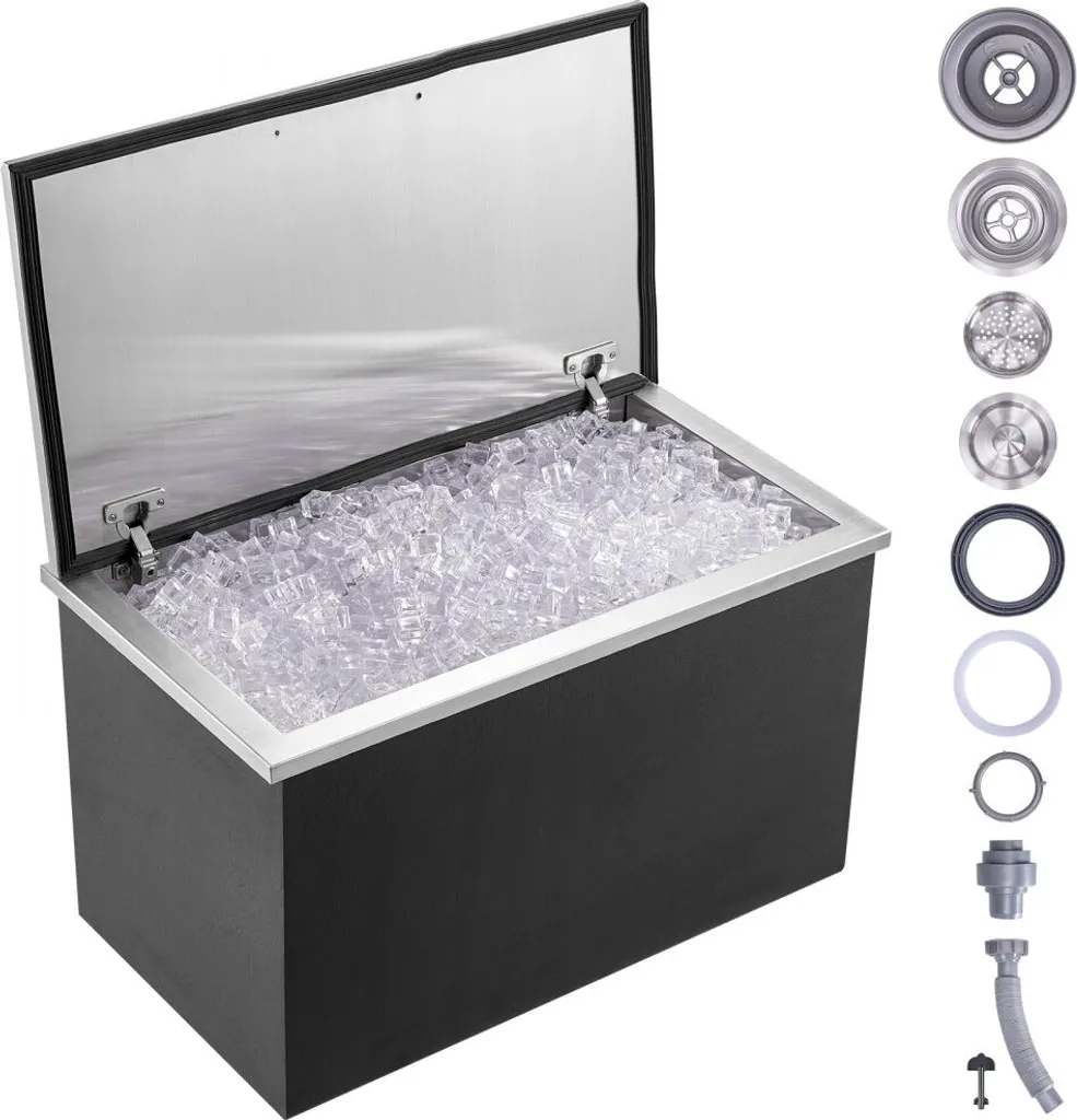 Évitez la Fonte des Glaçons - Congélateur Drop-In Inox Isolé de 78,37L