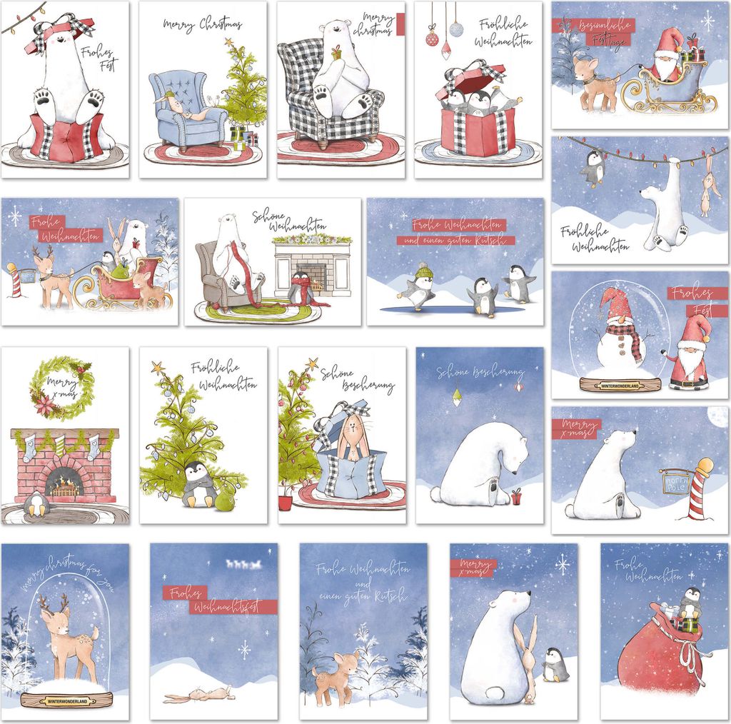 Weihnachten Postkarten 20 Stück - Weihnachtspostkarten Produktbild