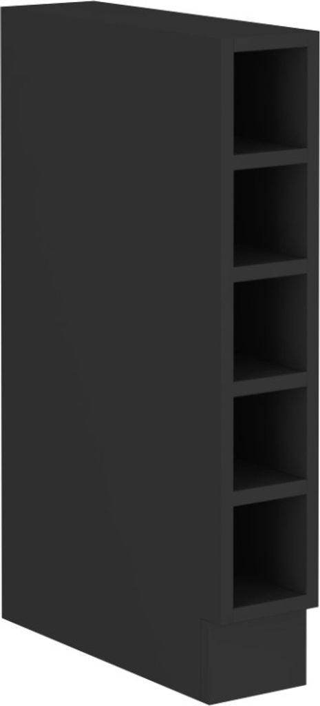 Armoire inférieure ouverte AGAFIJA – largeur 15 cm, noir Image du produit 