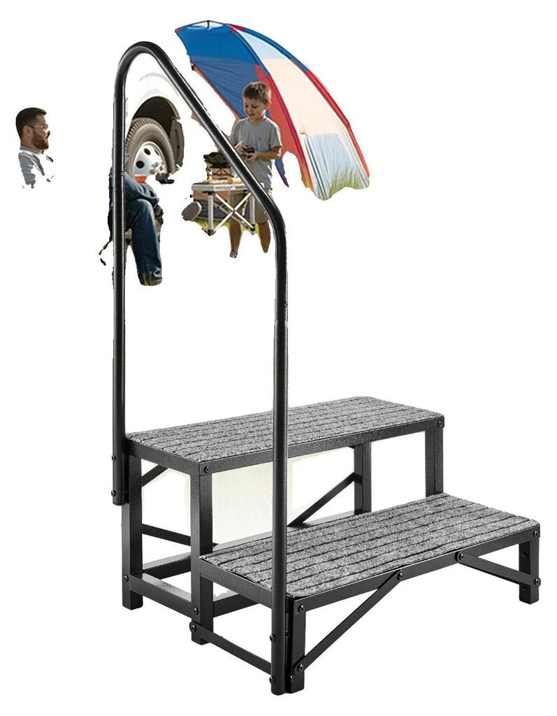 VEVOR Escalera para Autocaravana de 2 Peldaños, Escalera Imagen del producto 